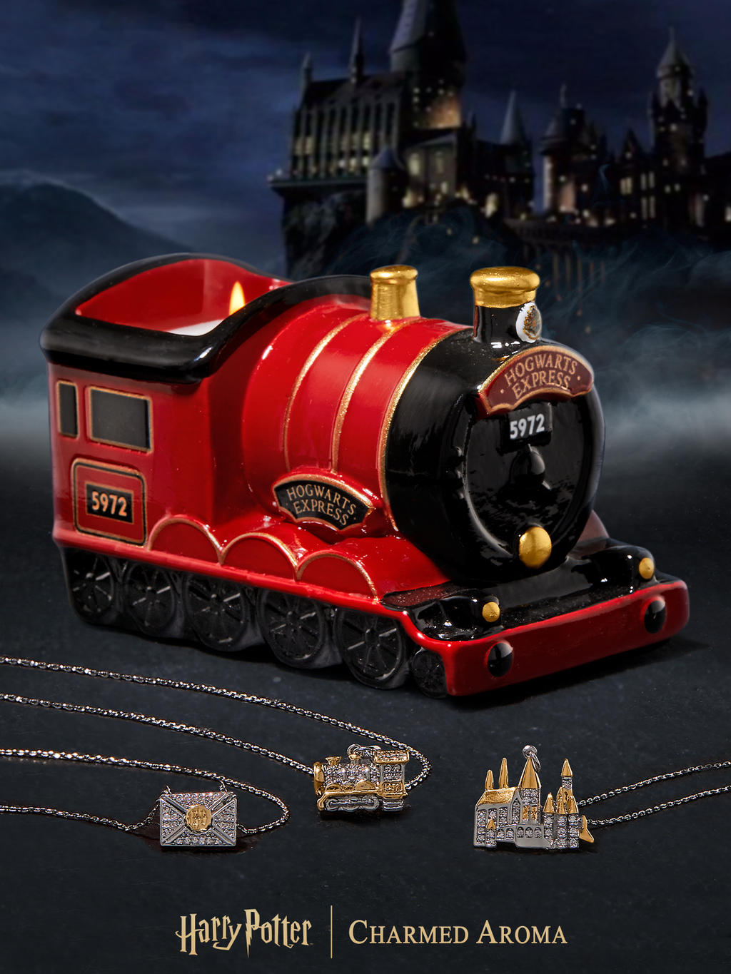 Harry Potter Hogwarts Express Candle - 925 Sterling Silver Hogwarts Necklace Collection