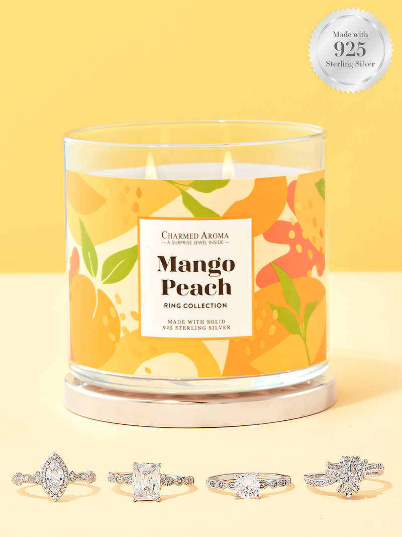 Mango Peach Candle - 925 Sterling Silver Ring Collection