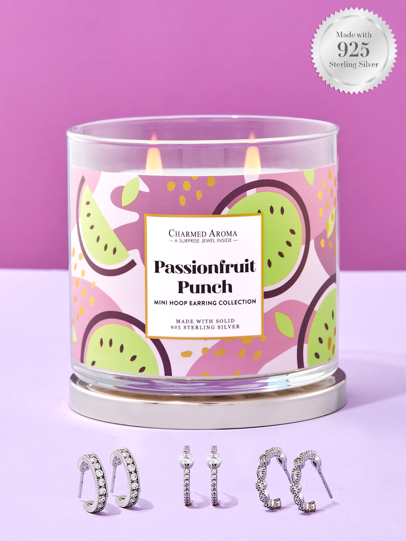 Passionfruit Punch Candle - 925 Sterling Silver Mini Hoop Earring Collection
