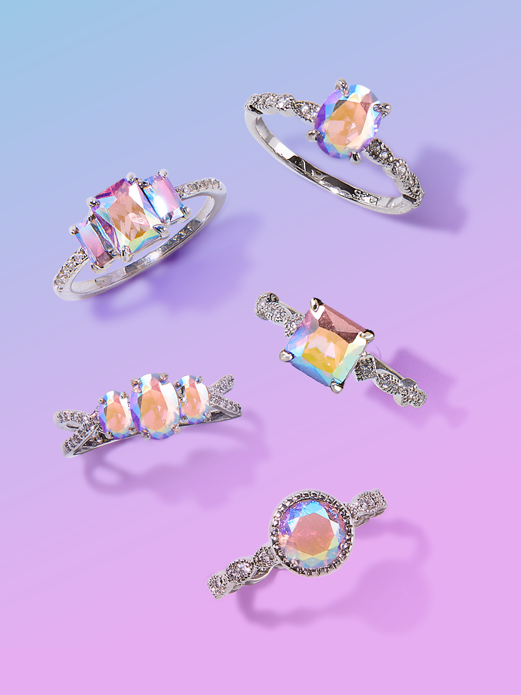Rainbow Star Bath Bomb - Pastel Pink Aurora Ring Collection